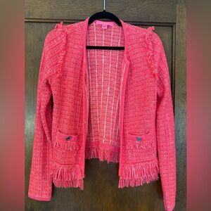 Chic Pink Tweed Lilly Pulitzer Cardigan Jacket XS